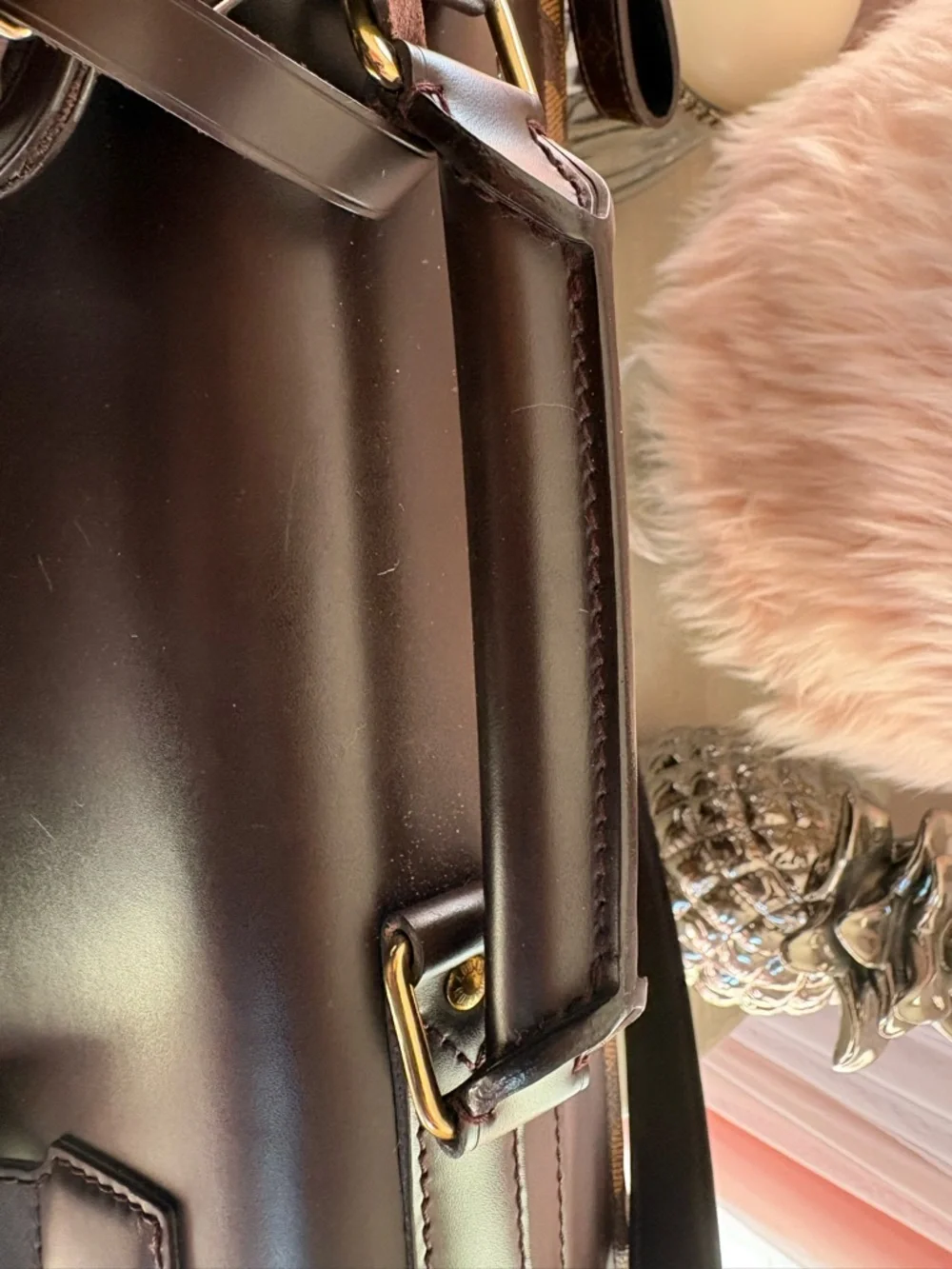 Louis Vuitton Brown Damier Canvas Travel Weekend Bag with Dark Trim - Picture 5 of 16